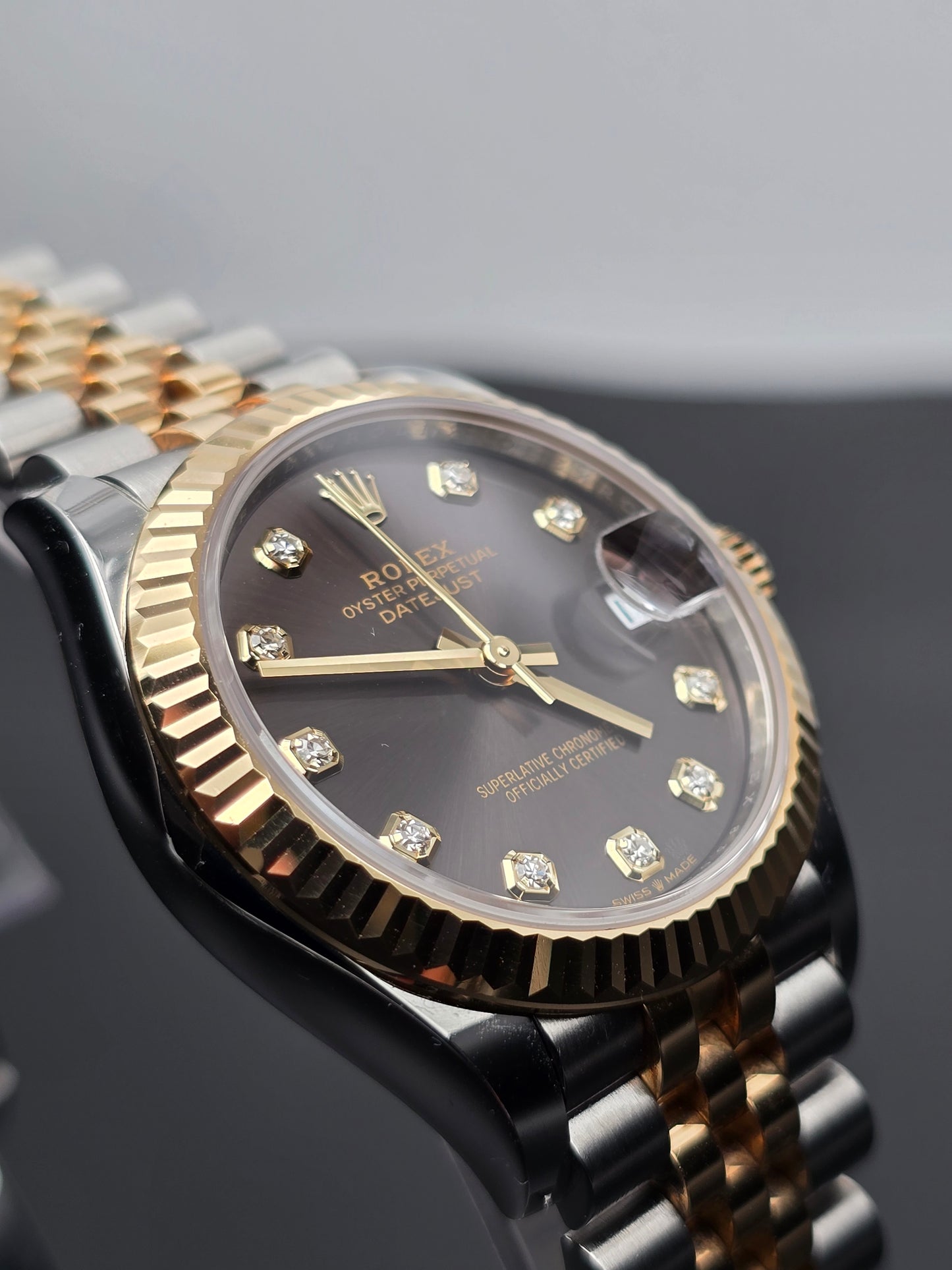 ROLEX DATEJUST 278273 - 31MM BROWN DIAMOND DIAL IN YELLOW ROLESOR