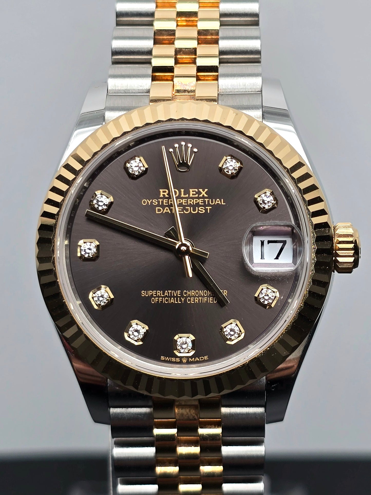ROLEX DATEJUST 278273 - 31MM BROWN DIAMOND DIAL IN YELLOW ROLESOR