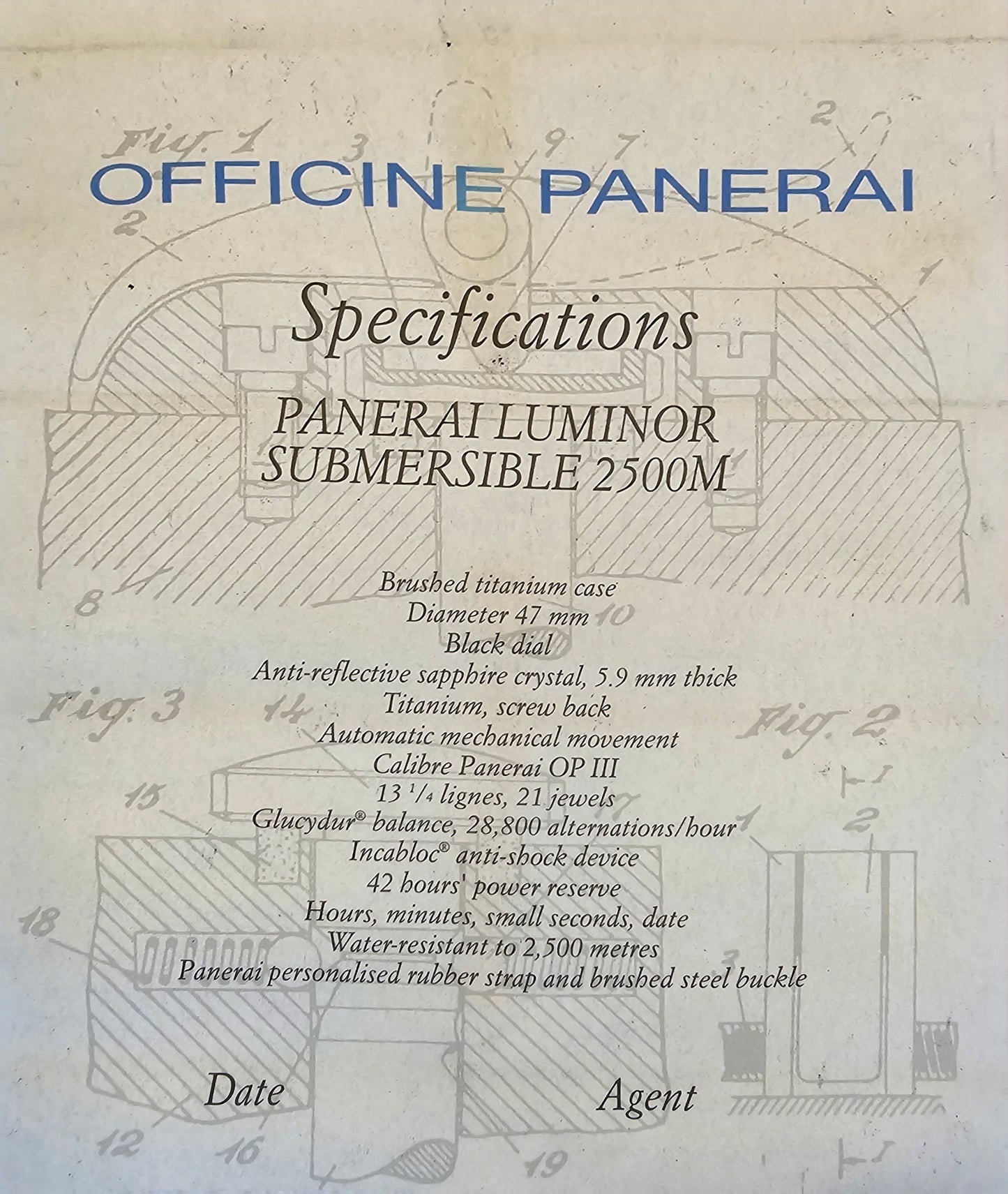 PANERAI LUMINOR SUBMERSIBLE PAM00194 2500M