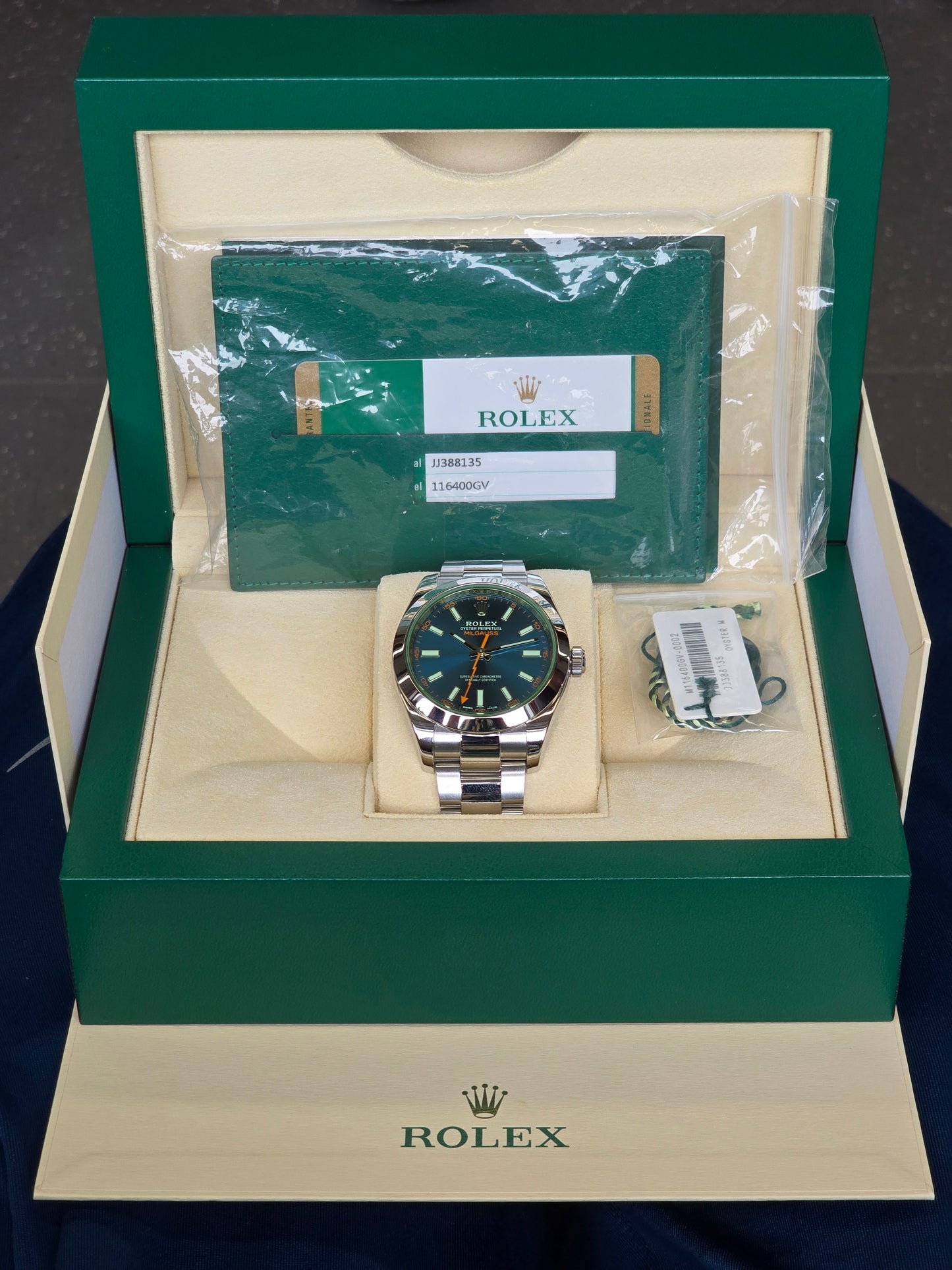 Rolex Milgauss 116400GV "Z-Blue Green Sapphire"