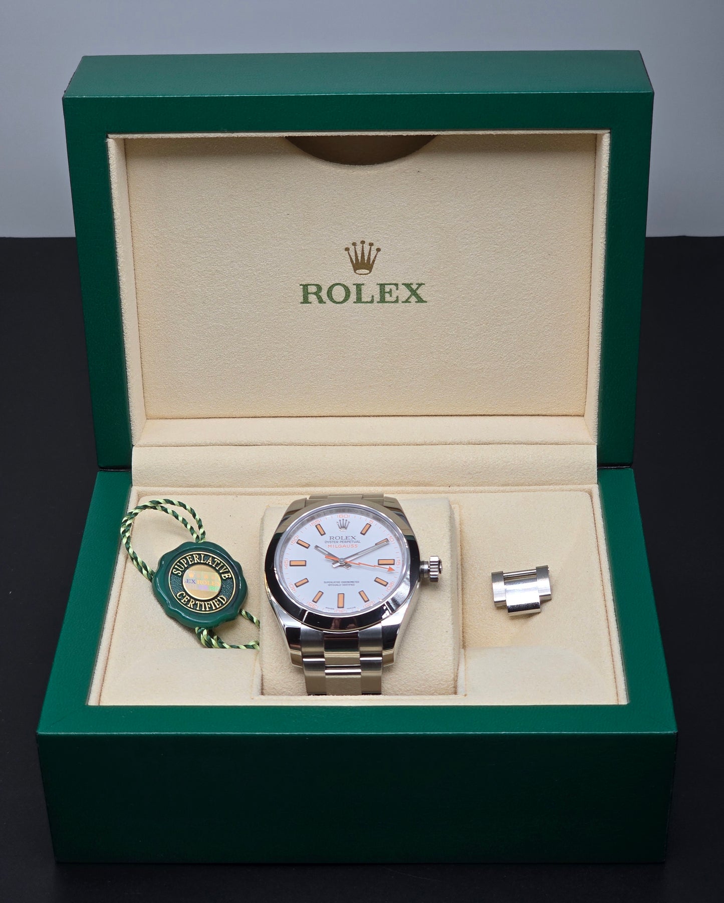 Rolex Milgauss 116400 "Lightning Bolt" White Dial