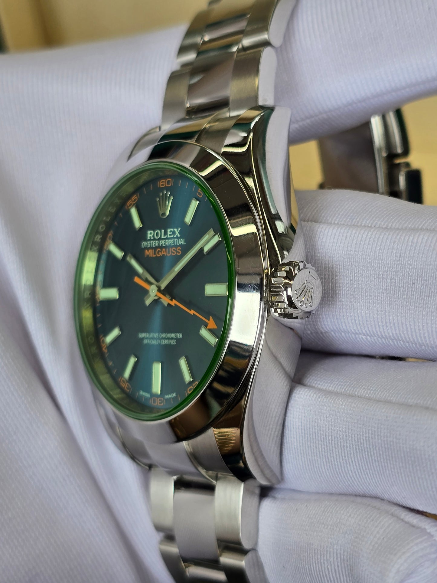 Rolex Milgauss 116400GV "Z-Blue Green Sapphire"