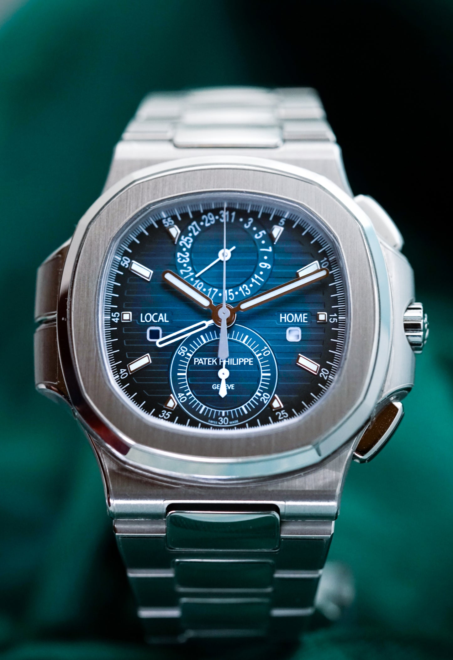 Patek Philippe Nautilus 5990/1A-011 'Tropical Blue' Travel Time, Dual Time Chronograph