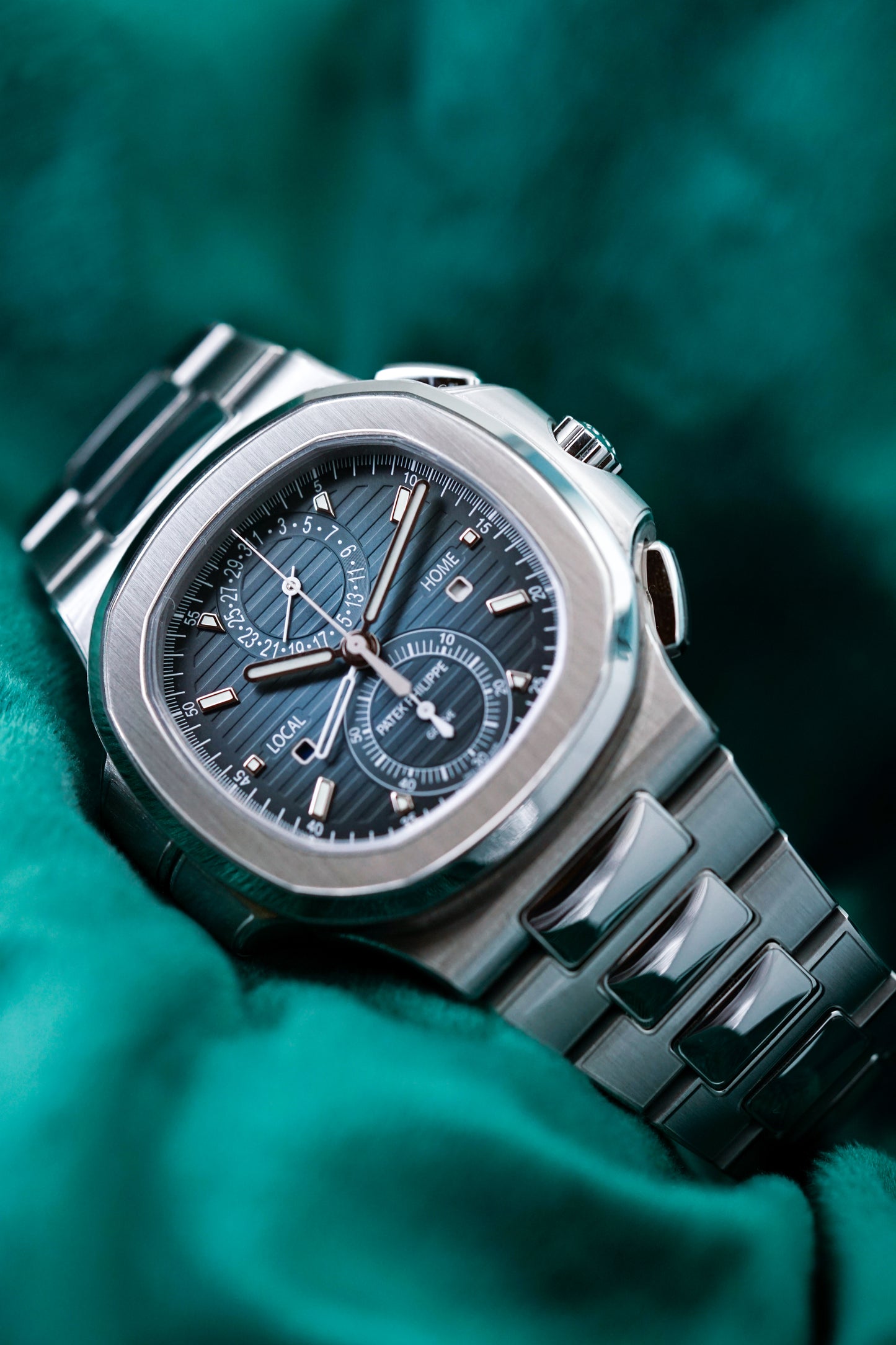 Patek Philippe Nautilus 5990/1A-011 'Tropical Blue' Travel Time, Dual Time Chronograph
