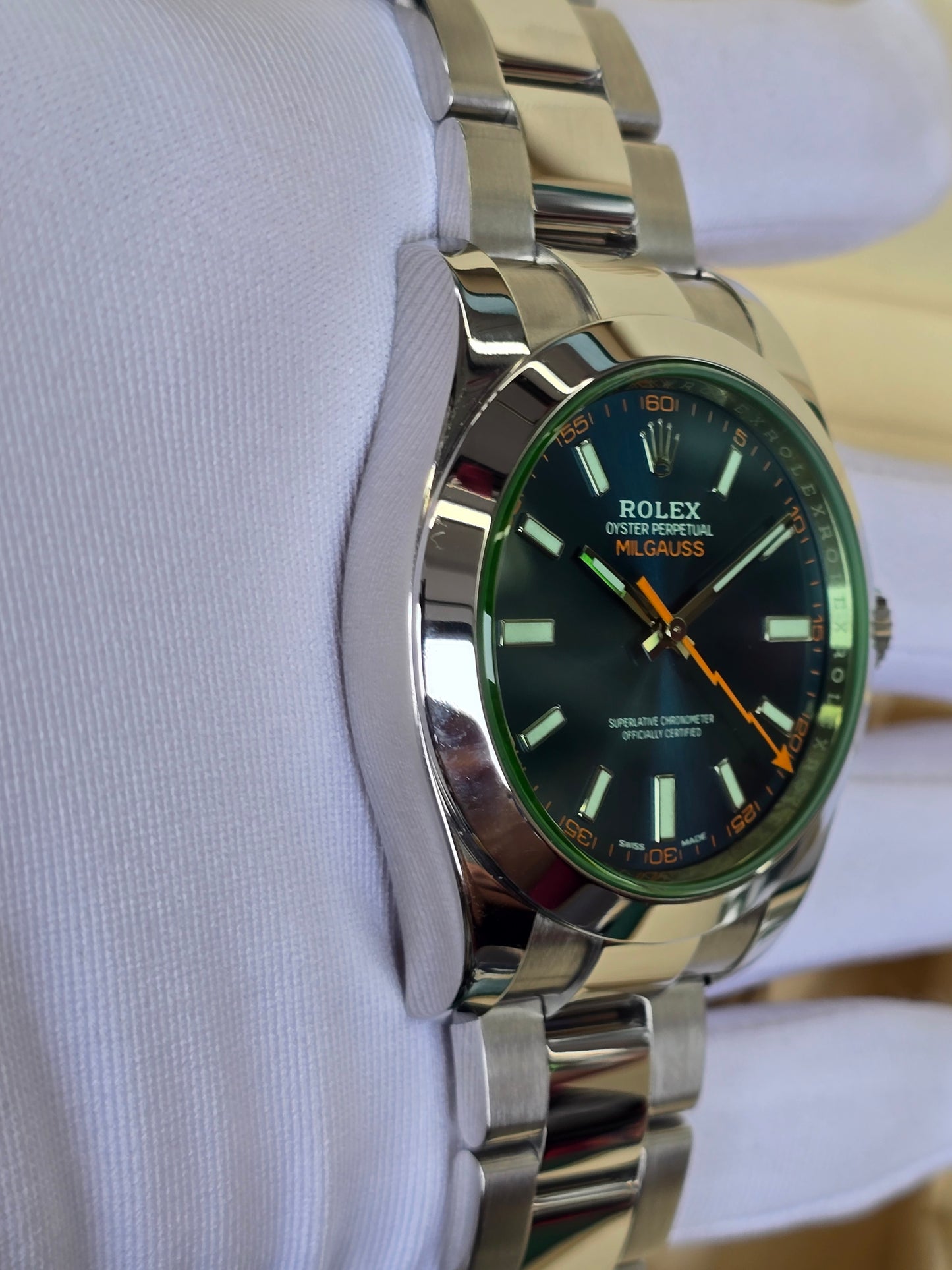 Rolex Milgauss 116400GV "Z-Blue Green Sapphire"