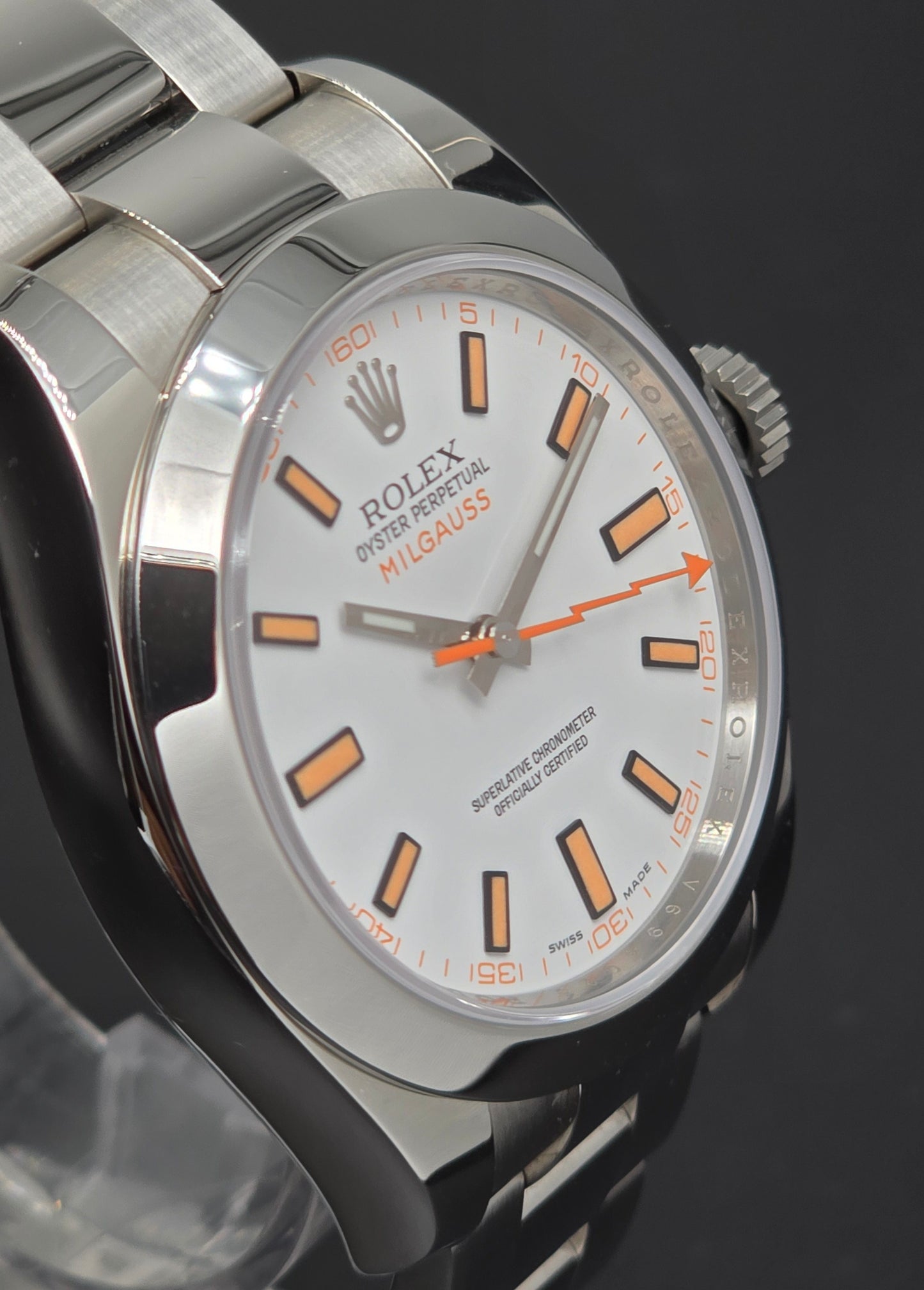 Rolex Milgauss 116400 "Lightning Bolt" White Dial