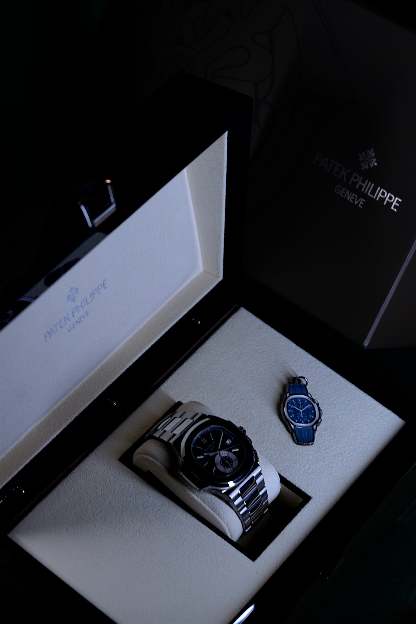Patek Philppe Nautilus | Ref 5980/1a-001 | A Blue Dial Stainless Steel Flyback Chronograph Wristwatch