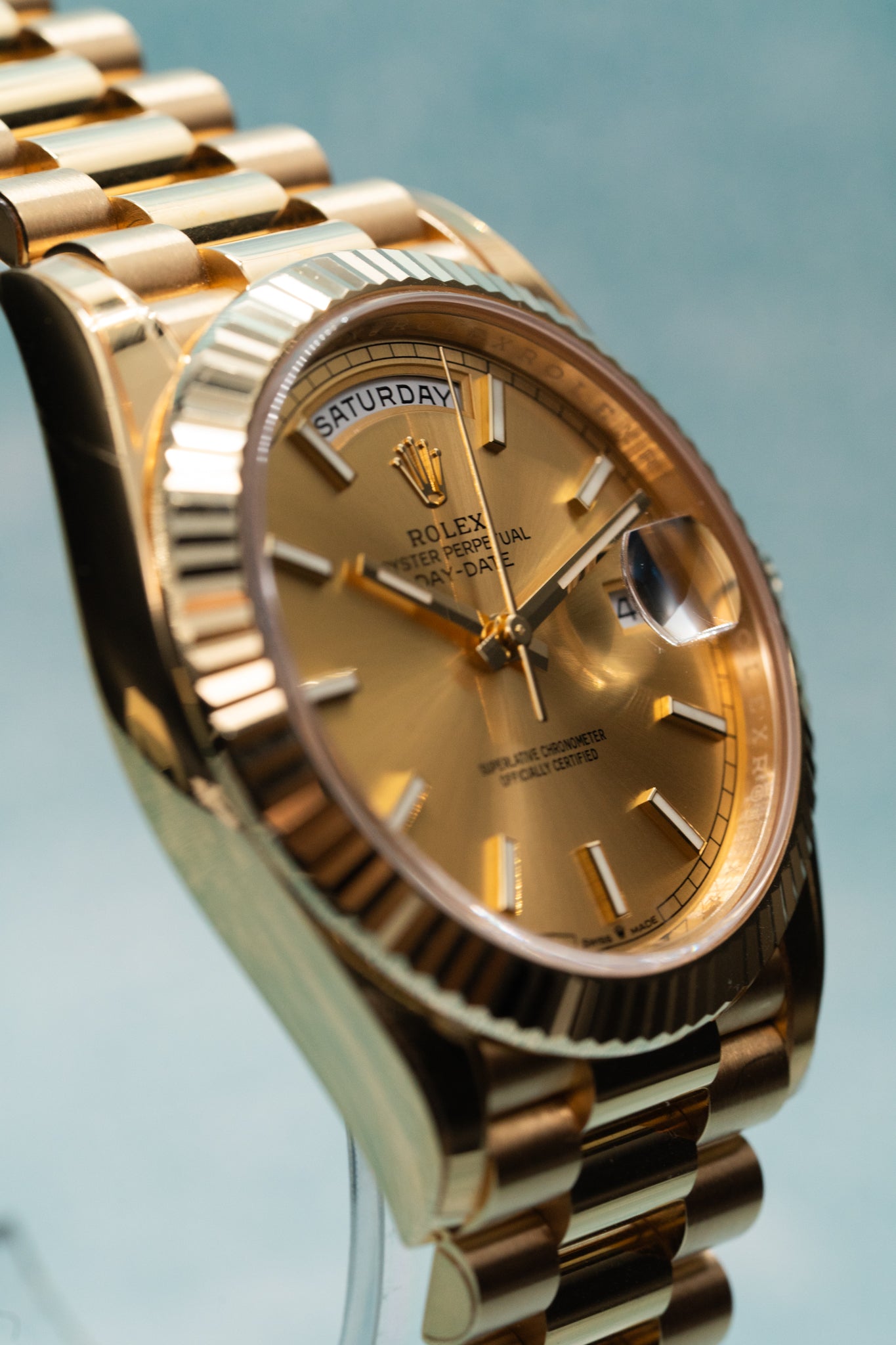 Rolex Day-Date 40 Reference 228238 Presidential Timepiece in Champagne Yellow (2023)