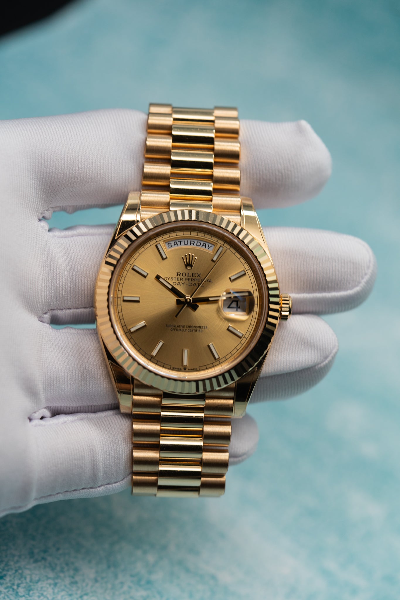 Rolex Day-Date 40 Reference 228238 Presidential Timepiece in Champagne Yellow (2023)