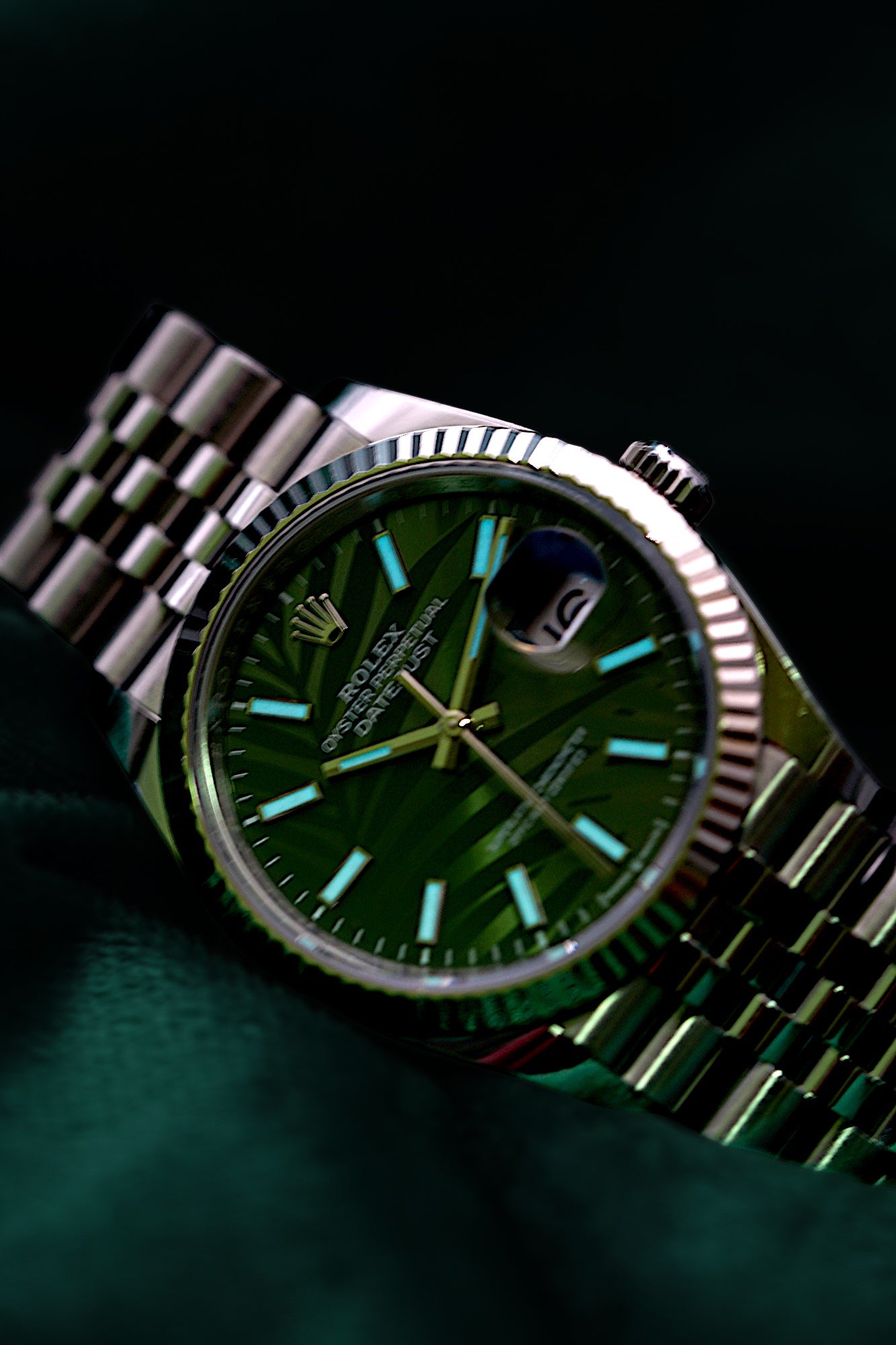 Rolex Datejust 36 Discontinued Palm Leaf Dial Olive Green Jubilee Motif