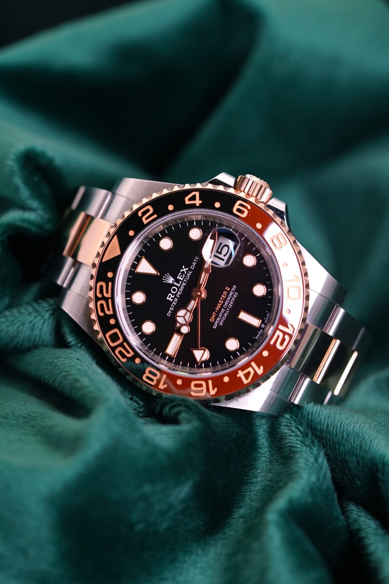 Rolex GMT-Master II Root Beer (Reference 126711CHNR) | a 40mm rose gold stainless steel automatic wristwatch with date and dual time| Full Set Two-Tone Everose Gold