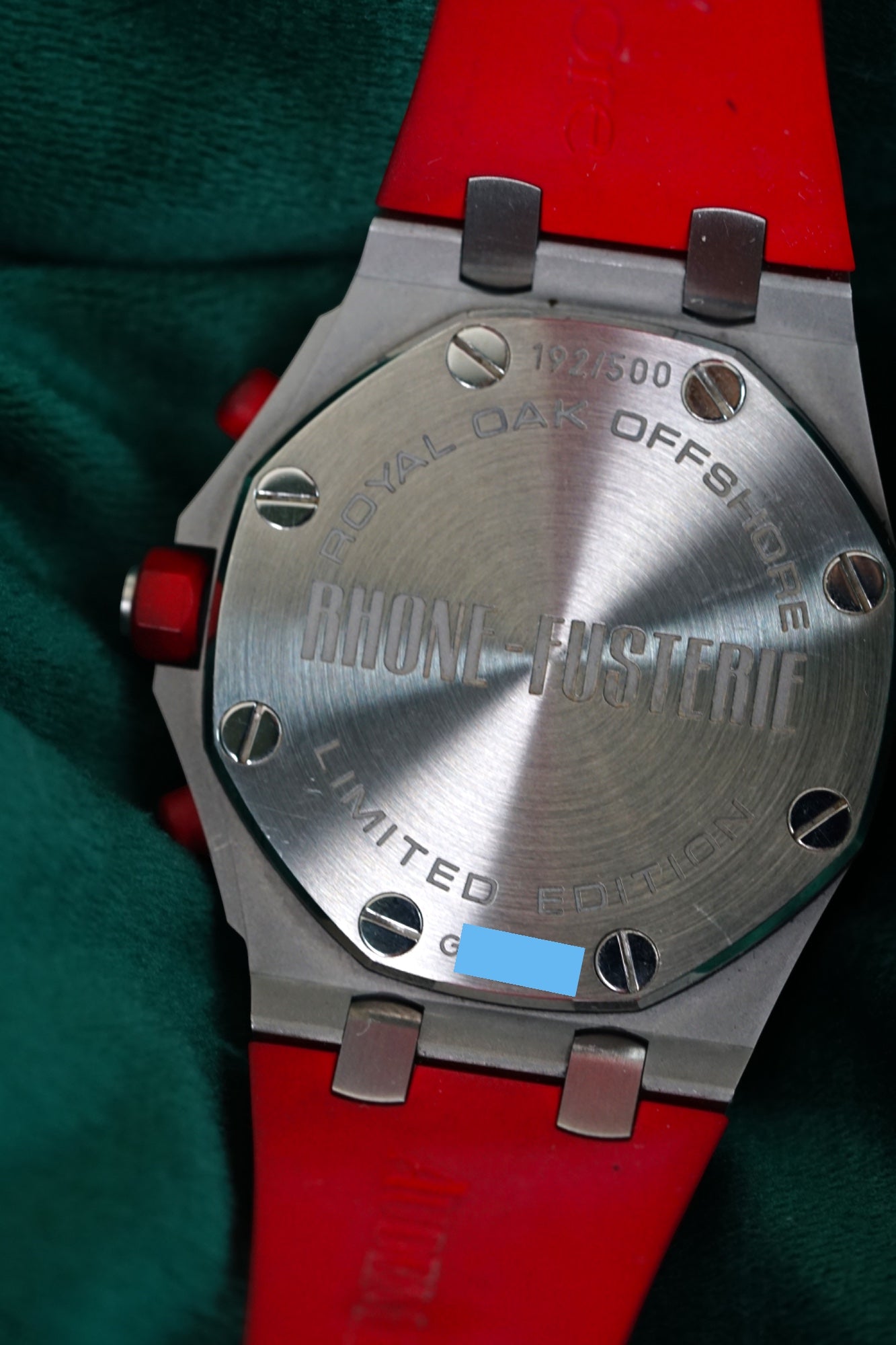 Audemars Piguet Royal Oak Offshore Chronograph 'Rhone-fusterie' Boutique Edition Ferrari RED Chronograph A LIMITED EDITION STEEL CHRONOGRAPH in Complete Set