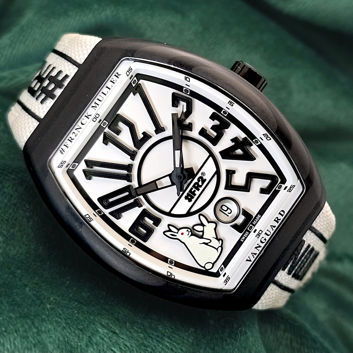 Franck Muller Vanguard V41SCDT FR2 GFGRNR NR Automatic RABBIT, a Limited Edition carbon fiber automatic wristwatch with date
