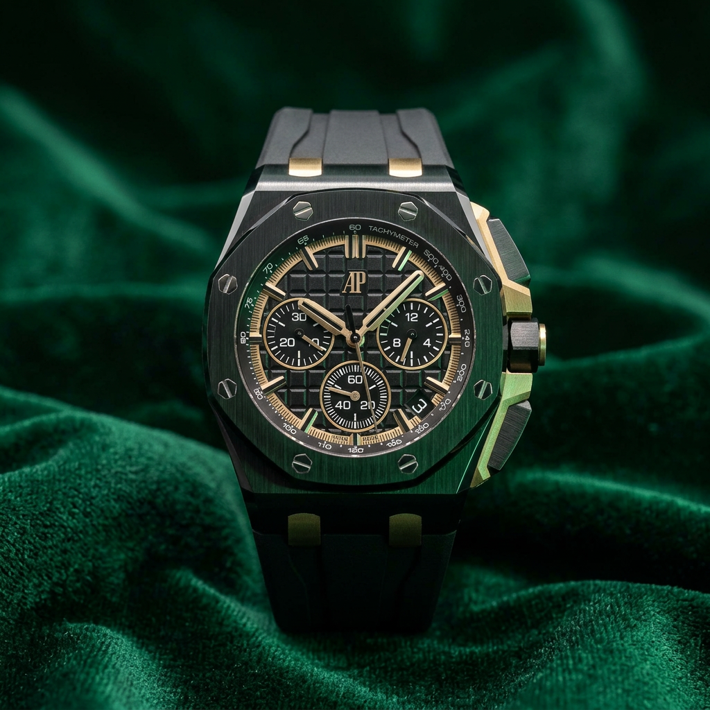Audemars Piguet Royal Oak Offshore | Ref 26420CE.OO.A127CR.01 | A Black Ceramic 18k Yellow Gold Black Dial Chronograph Wristwatch