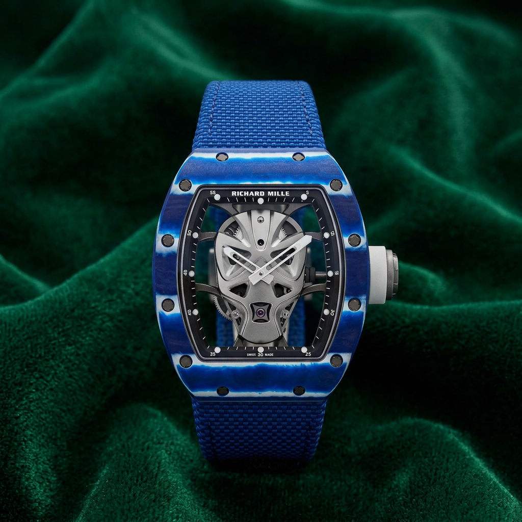 Richard Mille | Ref RM52-05 | A limited edition Blue Carbon TPT tourbillon wristwatch