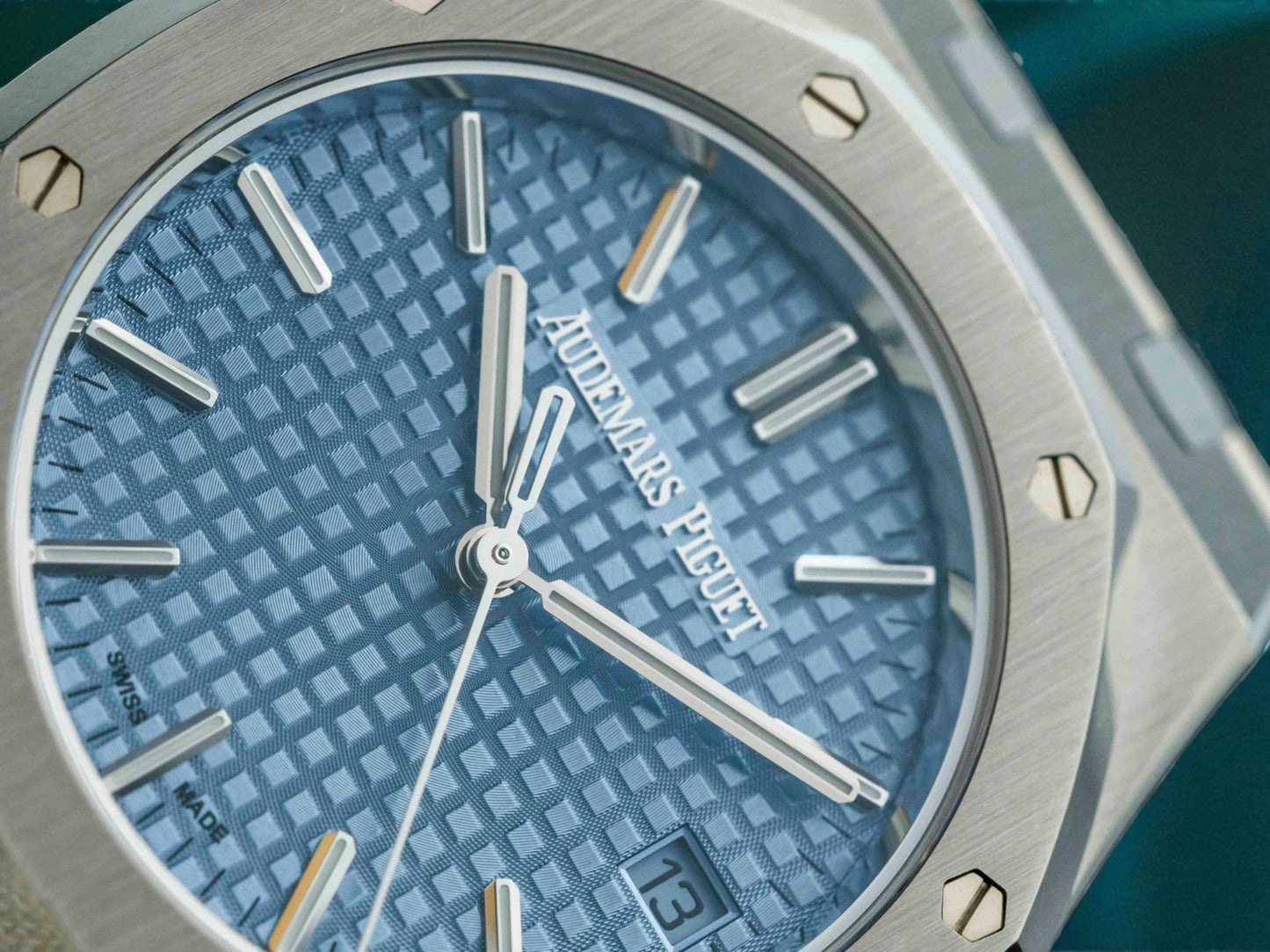 AUDEMARS PIGUET ROYAL OAK 15550ST.OO.1356ST.04 ICE BLUE A RARE ICE BLUE Limited Prod Anniversary Timepiece with White Gold