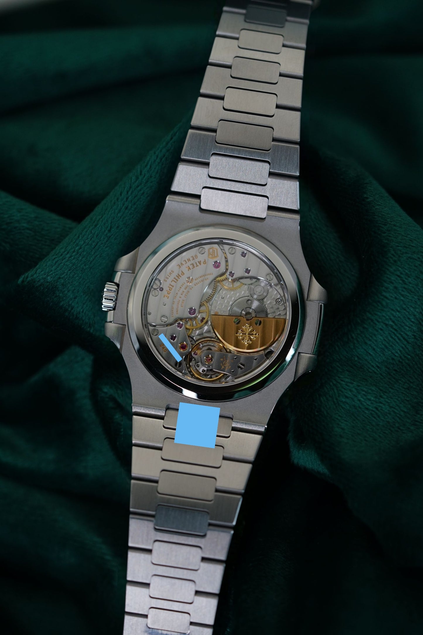 Patek Philippe Nautilus Stainless Steel 5712/1A-001 Discontinued a RARE Moonphase & Date Blue Dial watch in Full Set