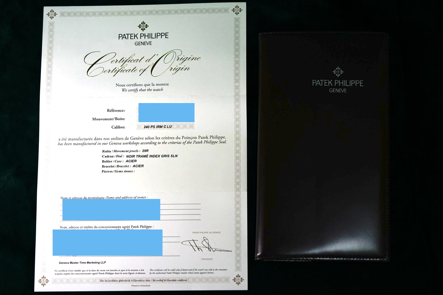 Patek Philippe Nautilus Stainless Steel 5712/1A-001 Discontinued a RARE Moonphase & Date Blue Dial watch in Full Set