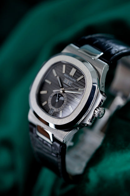 Patek Philippe | Reference 5726A-001 | A Stainless Steel Automatic Annual Calendar Moon Phases Wristwatch