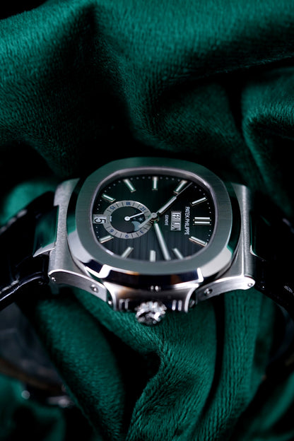 Patek Philippe | Reference 5726A-001 | A Stainless Steel Automatic Annual Calendar Moon Phases Wristwatch