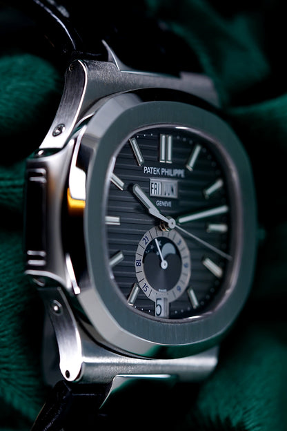 Patek Philippe | Reference 5726A-001 | A Stainless Steel Automatic Annual Calendar Moon Phases Wristwatch