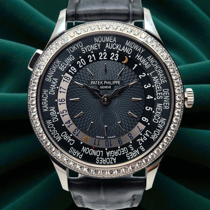 Patek Philippe World Time, Ref. 7130g | a Rare White Gold and Diamond-set Ladies' World Time Wristwatch
