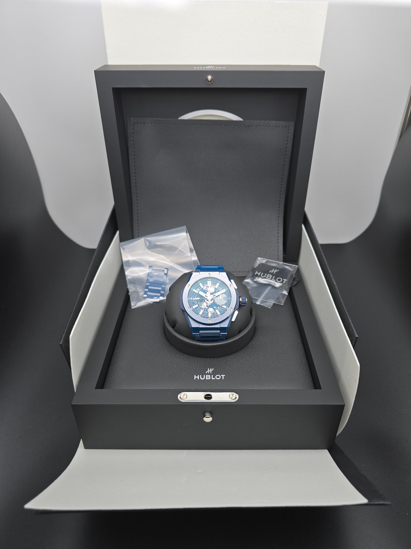 BNIB Hublot Big Bang Integrated Blue Ceramic 42mm Ref: 451.EX.5123.EX