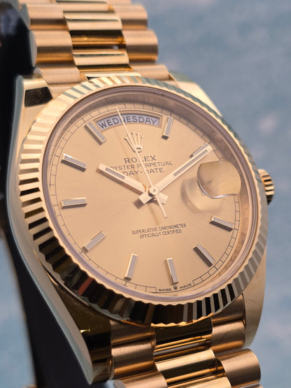 Rolex Day-Date 40 Reference 228238 Presidential Timepiece in Champagne Yellow (2023)