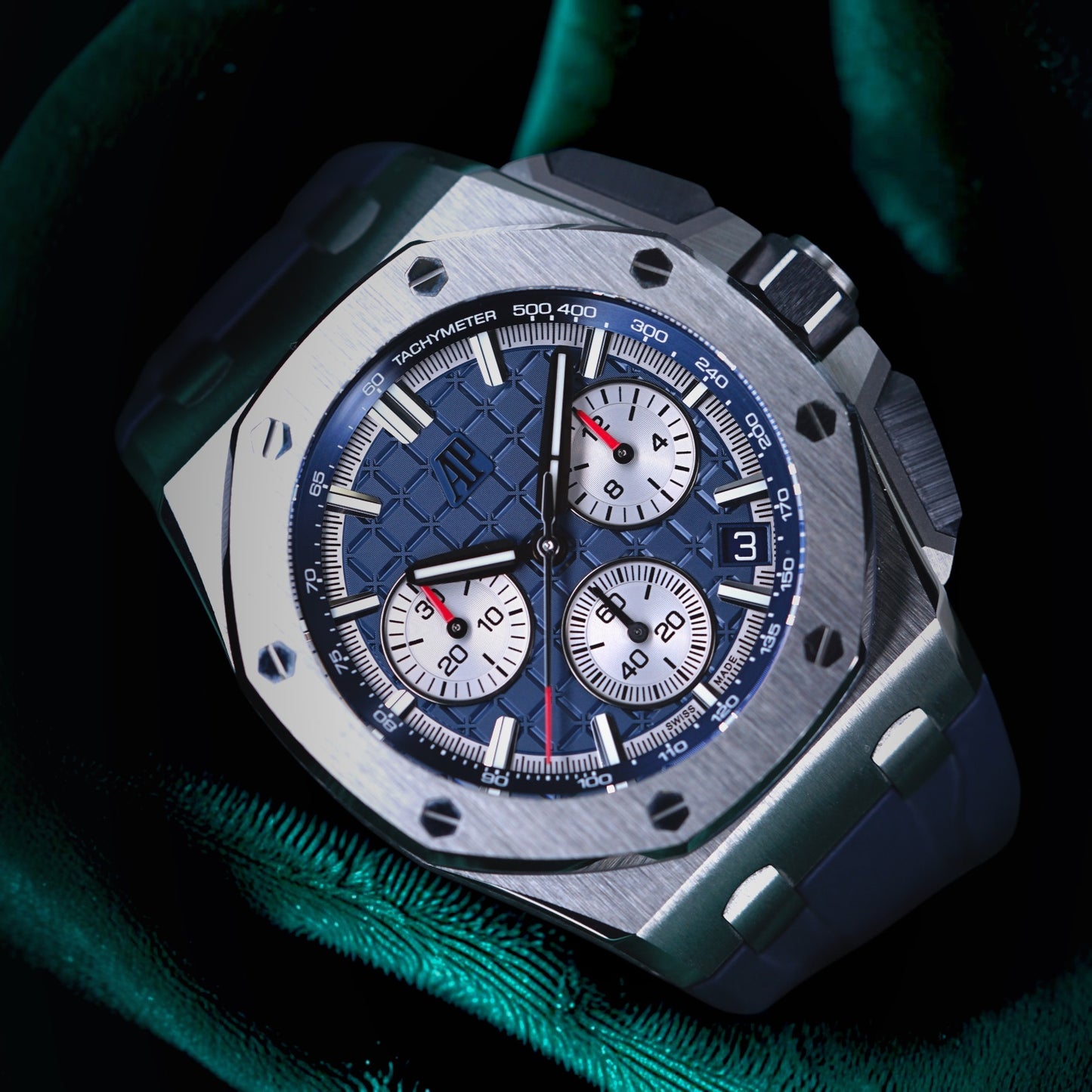 Audemars Piguet Royal Oak Offshore | Ref. 26420TI.OO.A027CA.01 | A 43mm Blue Dial Titanium Chronogaph Wristwatch
