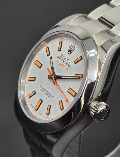 Rolex Milgauss 116400 "Lightning Bolt" White Dial