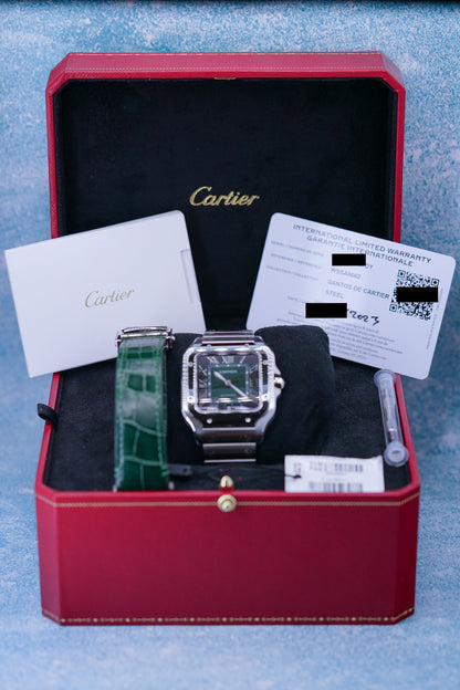 Cartier Santos de Cartier WSSA0062 'Green Dial Versatility'