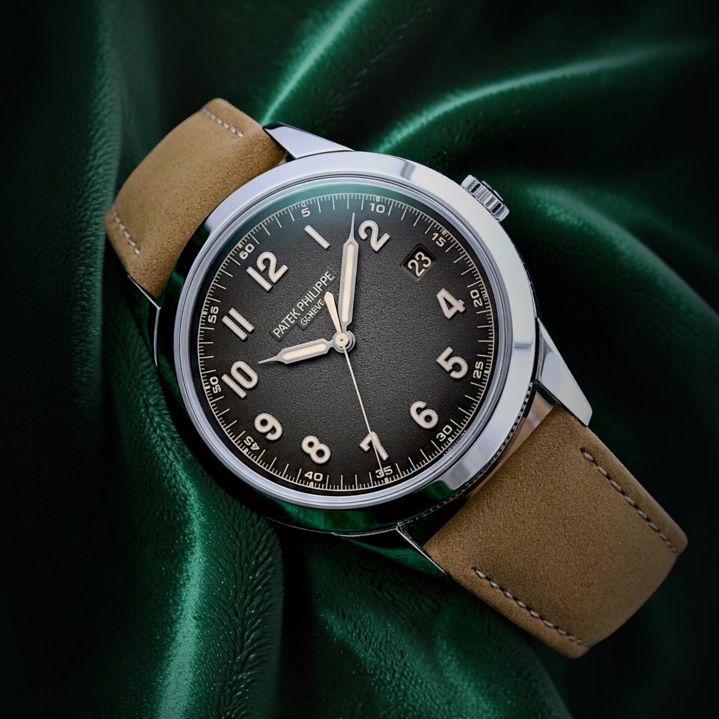 Patek Philippe Calatrava | Ref. 5226G-001 | A Black 'Charcoal' Dial White Gold Moonphase Wristwatch