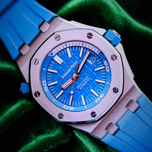 Audemars Piguet Royal Oak Offshore Diver | Ref 15710ST.OO.A032CA.01| A 42mm Turquoise Tiffany Blue Dial "John Mayer New Light' Automatic Wristwatch with Date