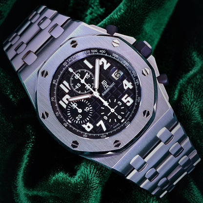 Audemars Piguet Royal Oak Offshore Chronograph Black Offshore | Iconic 'the Beast' Full Set Unpolished 1st Generation Black Theme
