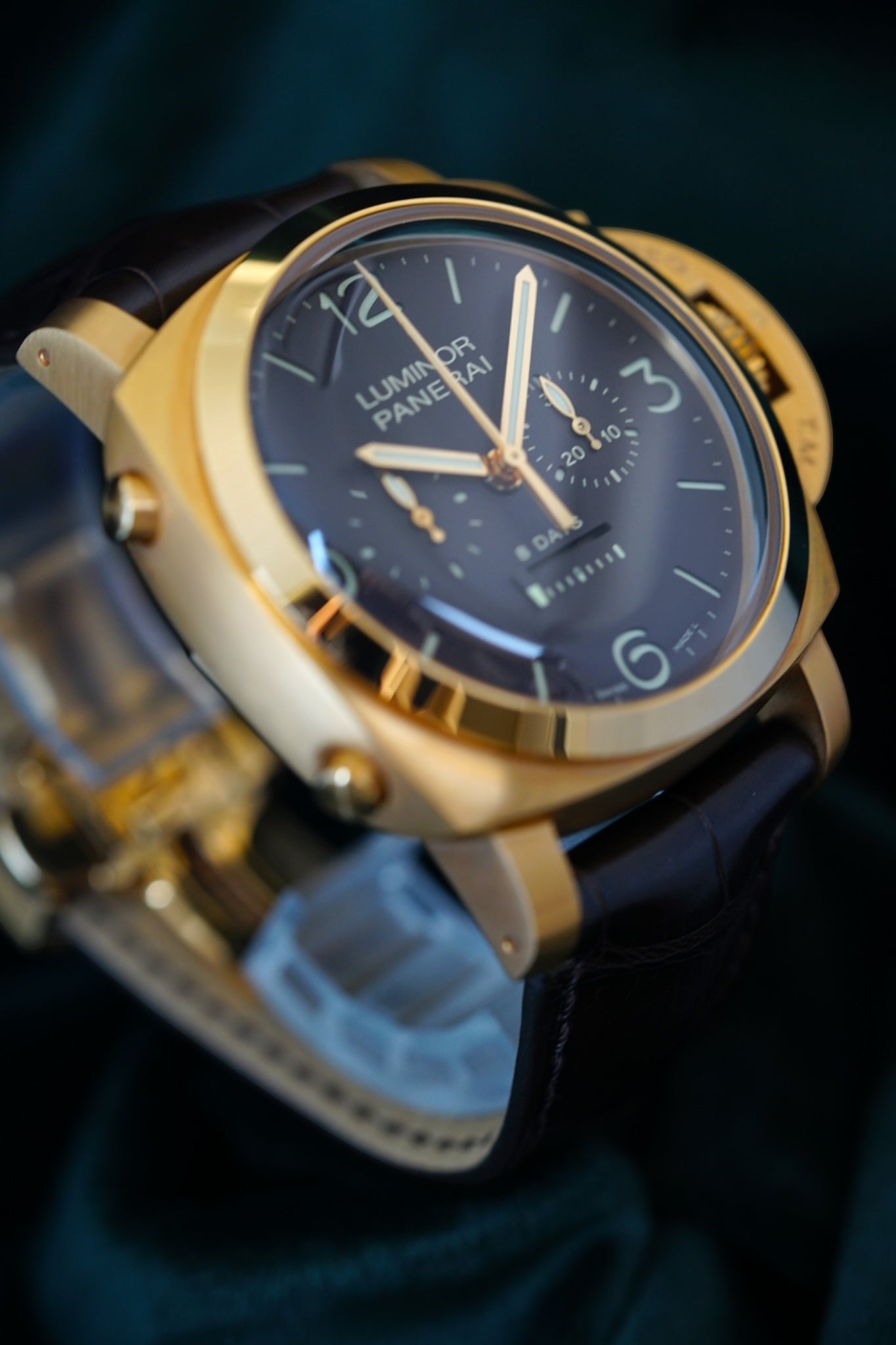 Panerai Luminor 1950 8 Days Rattrapante|ref PAM00319| a Limited Edition Pink Gold Split Second Chronograph Wristwatch With Eight Day Power Reserve