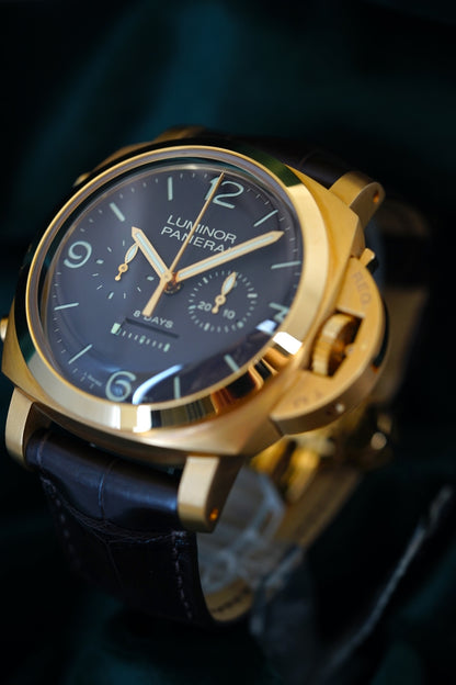 Panerai Luminor 1950 8 Days Rattrapante|ref PAM00319| a Limited Edition Pink Gold Split Second Chronograph Wristwatch With Eight Day Power Reserve