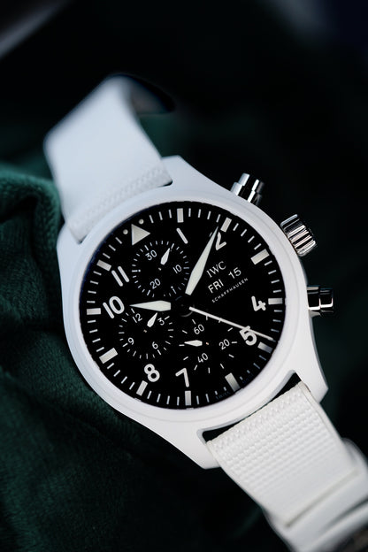 IWC Top Gun Chronograph "Lake Tahoe" | Ref IW389105 | White Ceramic Black Dial