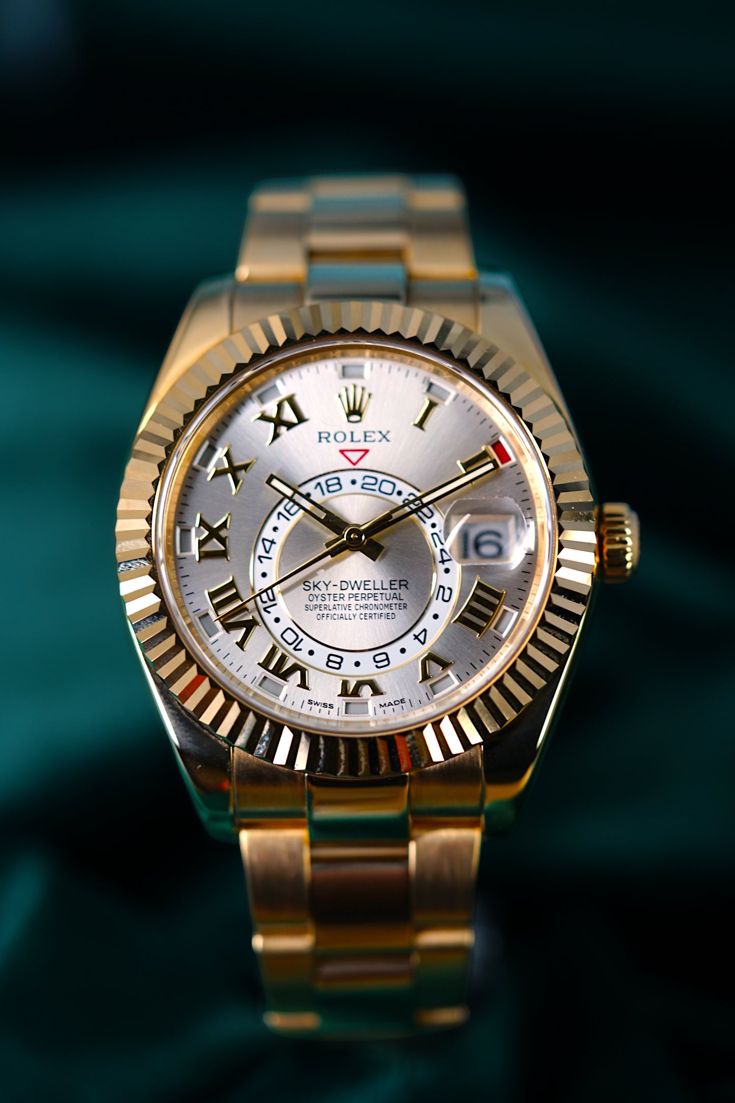 Rolex Sky-dweller 42mm | Reference 326938  | a Yellow Gold Automatic Annual Calendar Dual Time Zone Wristwatch