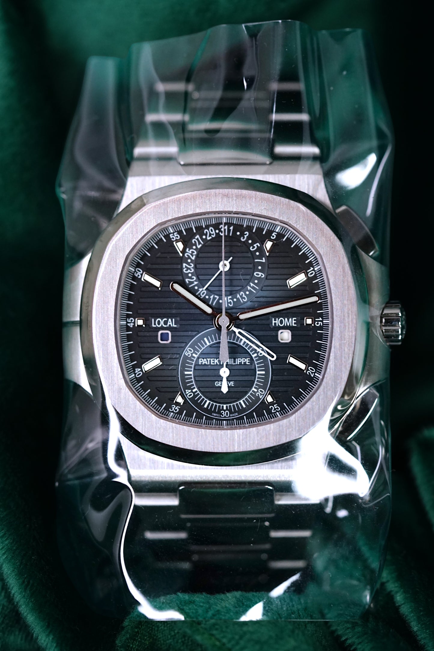 NEW PATEK PHILIPPE NAUTILUS 5990/1A-011 | STEEL TRAVEL TIME CHRONOGRAPH | SUNBURST BLUE DIAL | Q4 2025 COMPLETE SET