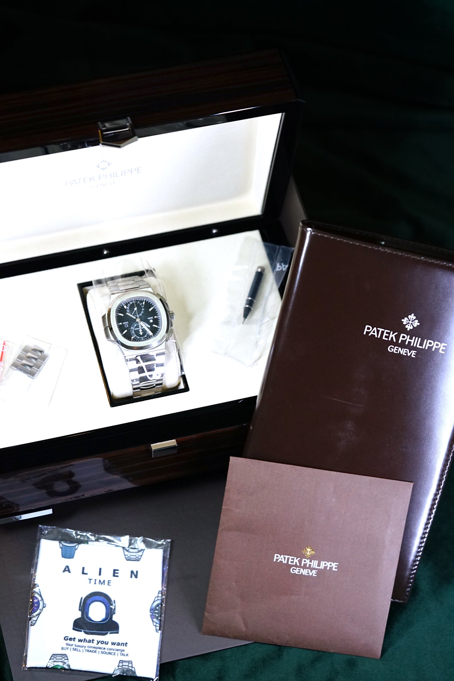 NEW PATEK PHILIPPE NAUTILUS 5990/1A-011 | STEEL TRAVEL TIME CHRONOGRAPH | SUNBURST BLUE DIAL | Q4 2025 COMPLETE SET