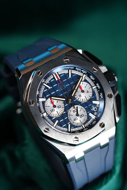 Audemars Piguet Royal Oak Offshore | Ref. 26420TI.OO.A027CA.01 | A 43mm Blue Dial Titanium Chronogaph Wristwatch