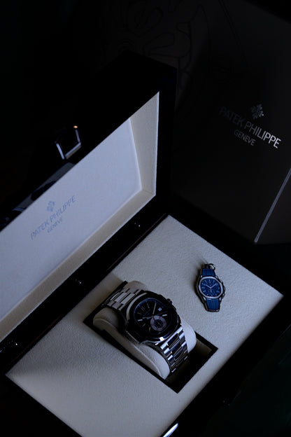 Patek Philppe Nautilus | Ref 5980/1a-001 | A Blue Dial Stainless Steel Flyback Chronograph Wristwatch