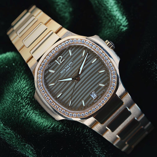 Patek Philippe Ladies Nautilus | Ref 7118/1200R-010 | A 18k Rose Gold Diamond Date Wristwatch