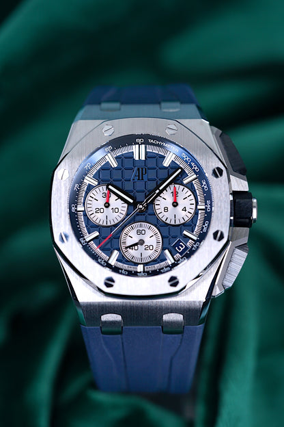 Audemars Piguet Royal Oak Offshore | Ref. 26420TI.OO.A027CA.01 | A 43mm Blue Dial Titanium Chronogaph Wristwatch
