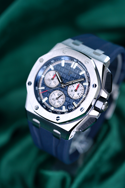 Audemars Piguet Royal Oak Offshore | Ref. 26420TI.OO.A027CA.01 | A 43mm Blue Dial Titanium Chronogaph Wristwatch