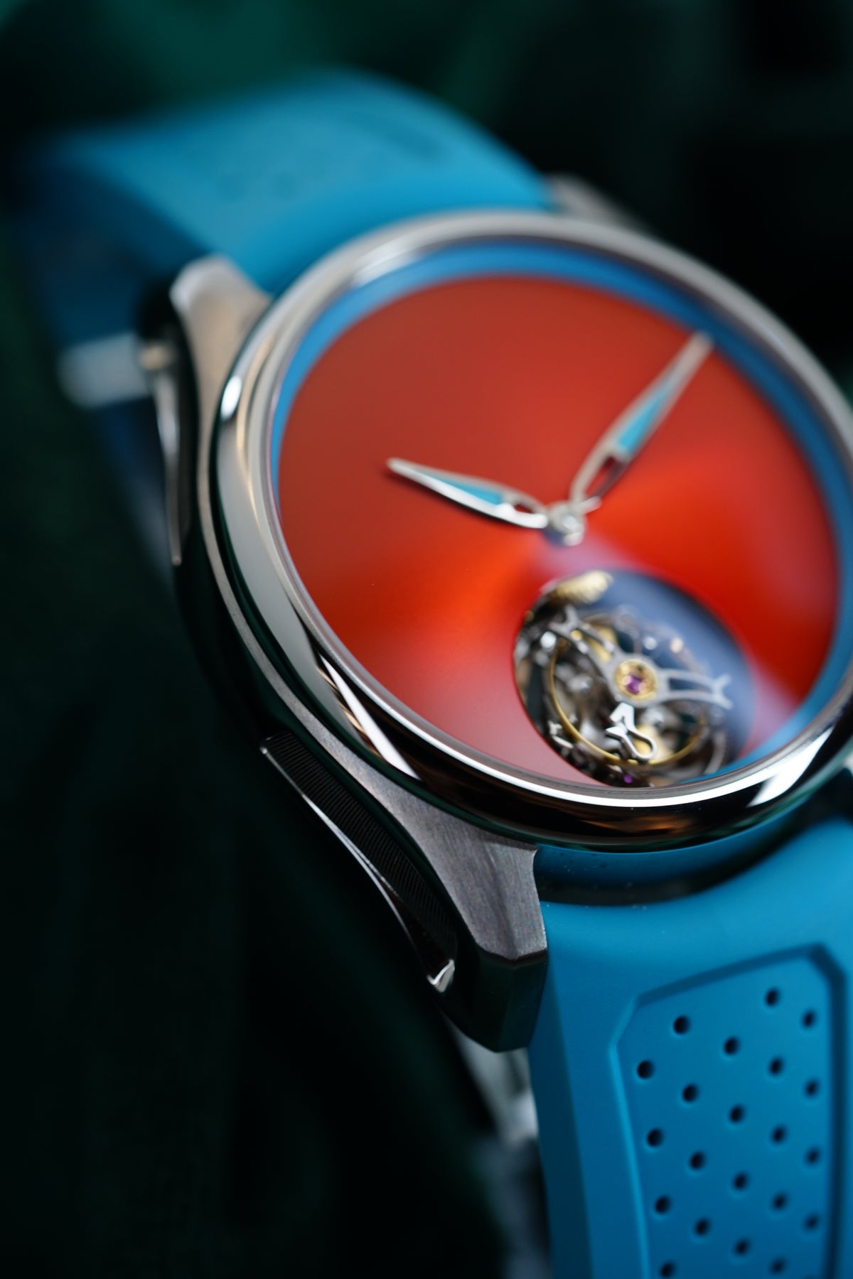 H. Moser & Cie. | Reference 3804-1208 | A Stainless Steel Automatic Flying Tourbillon Wristwatch