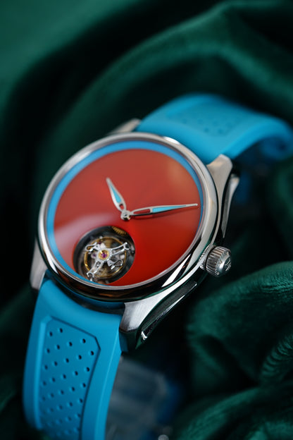 H. Moser & Cie. | Reference 3804-1208 | A Stainless Steel Automatic Flying Tourbillon Wristwatch