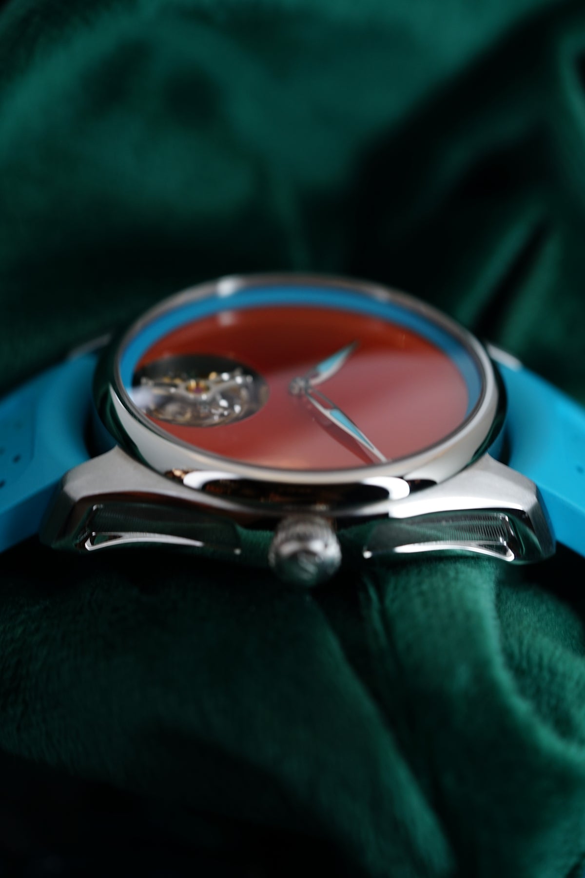 H. Moser & Cie. | Reference 3804-1208 | A Stainless Steel Automatic Flying Tourbillon Wristwatch