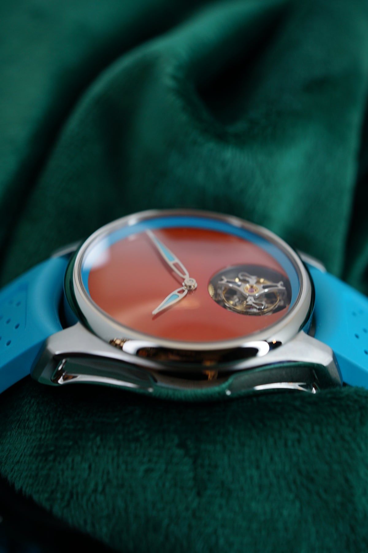 H. Moser & Cie. | Reference 3804-1208 | A Stainless Steel Automatic Flying Tourbillon Wristwatch