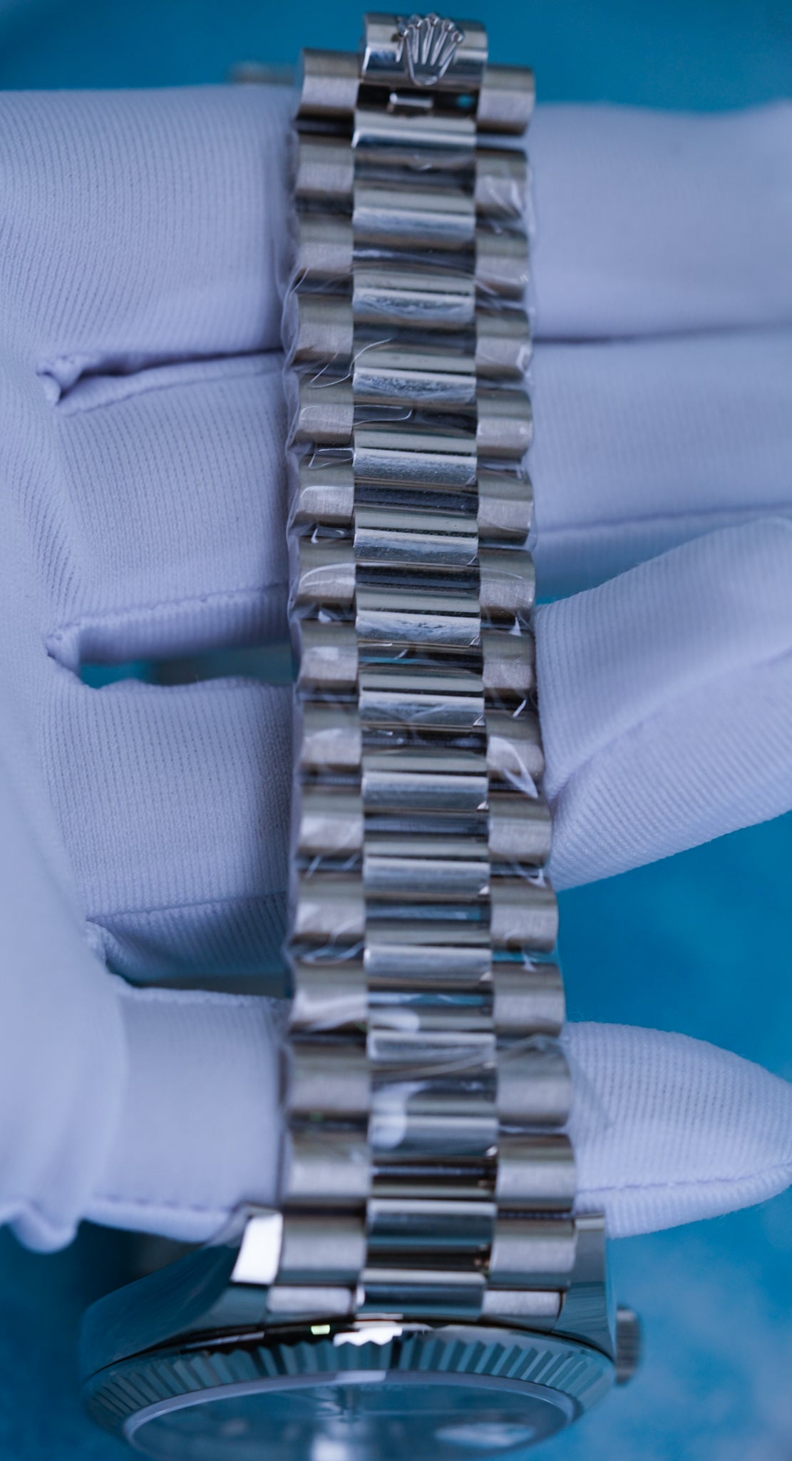 Rolex Day-date, Reference 228239  | a White Gold Olive Green Dial Automatic Wristwatch With Day, Date, and Bracelet in Complete Set